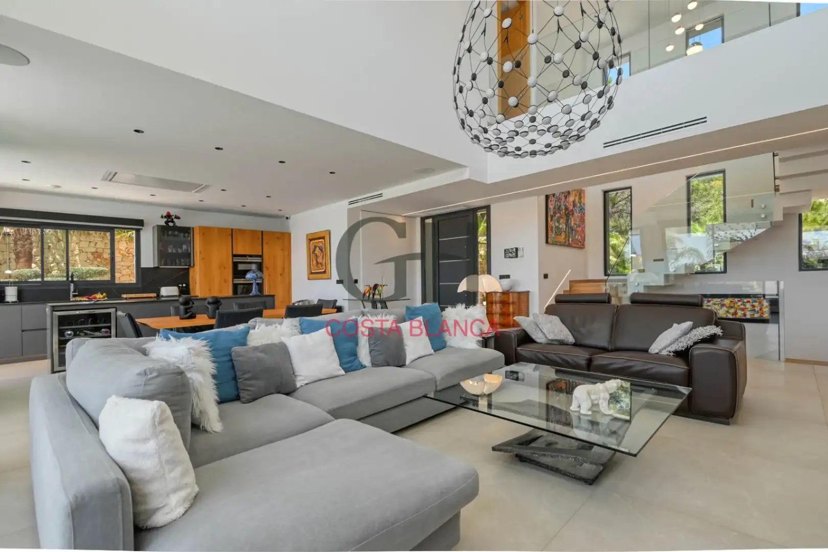Wohnzimmer von Haus oder Chalet zum Verkauf in Moraira mit Klimaanlage, Heizung und Privatgarten