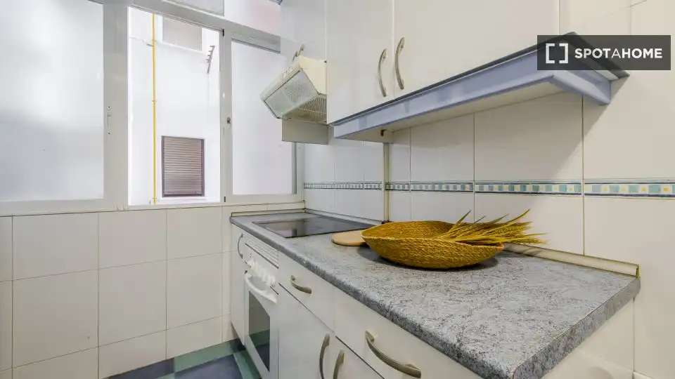 Cuina de Pis de lloguer en Madrid amb Aire condicionat, Calefacció i Moblat