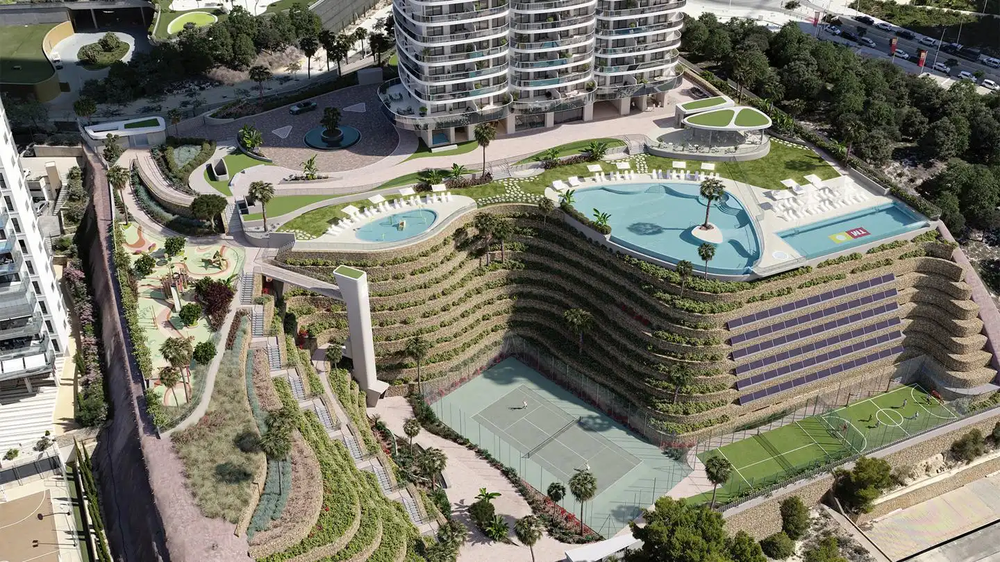Swimming pool of Flat for sale in Benidorm  with Air Conditioner, Terrace and Furnished