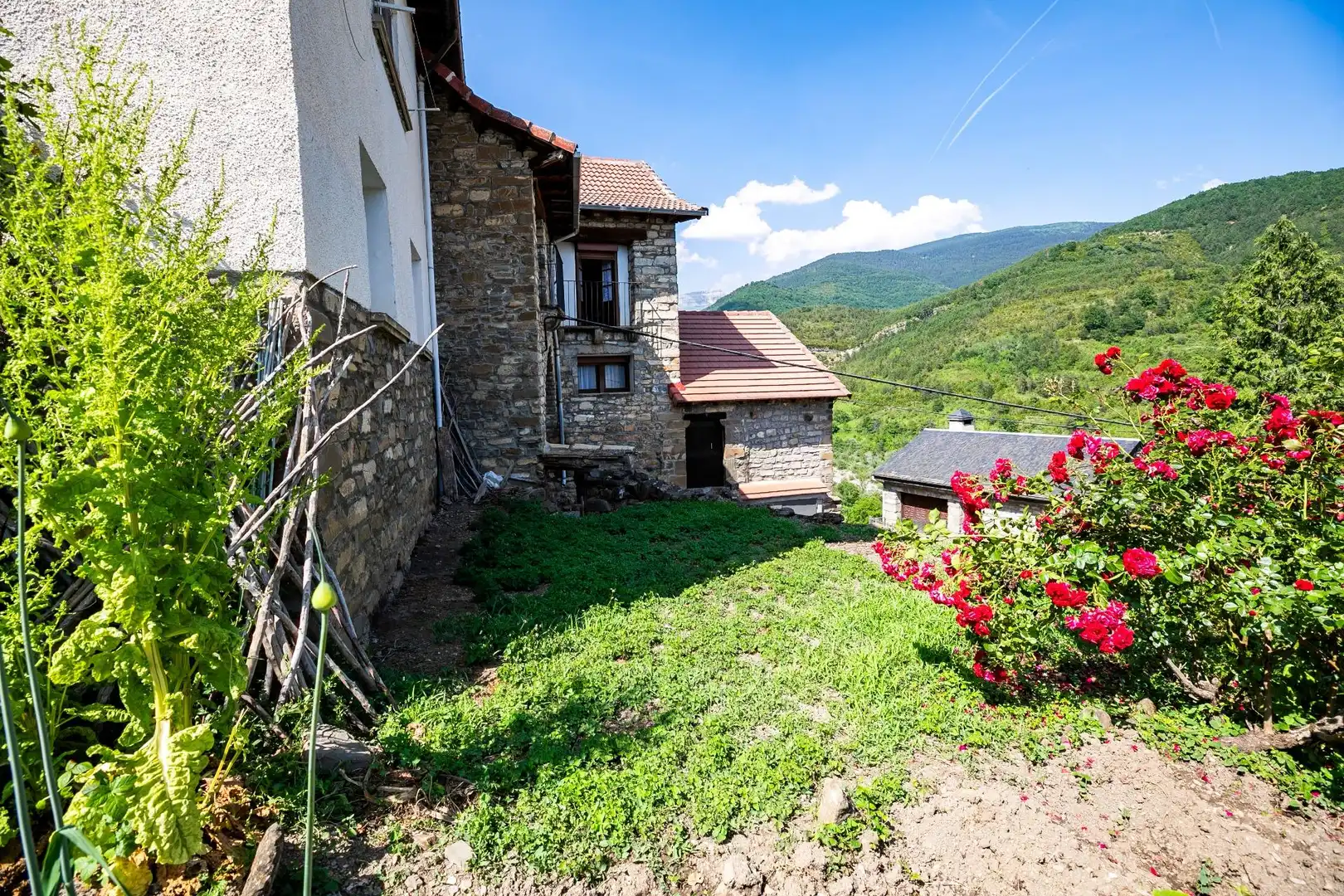 Vista exterior de Casa o chalet en venta en Aragüés del Puerto con Jardín privado, Terraza y Amueblado