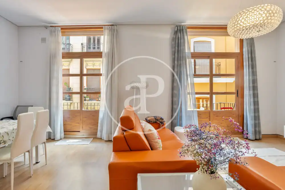 Wohnzimmer von Wohnung zur Miete in Valencia mit Klimaanlage, Heizung und Möbliert