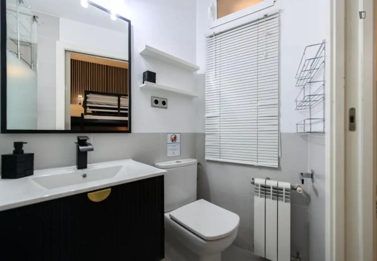 Baño de Apartamento de alquiler en Madrid con Calefacción, Amueblado y Horno