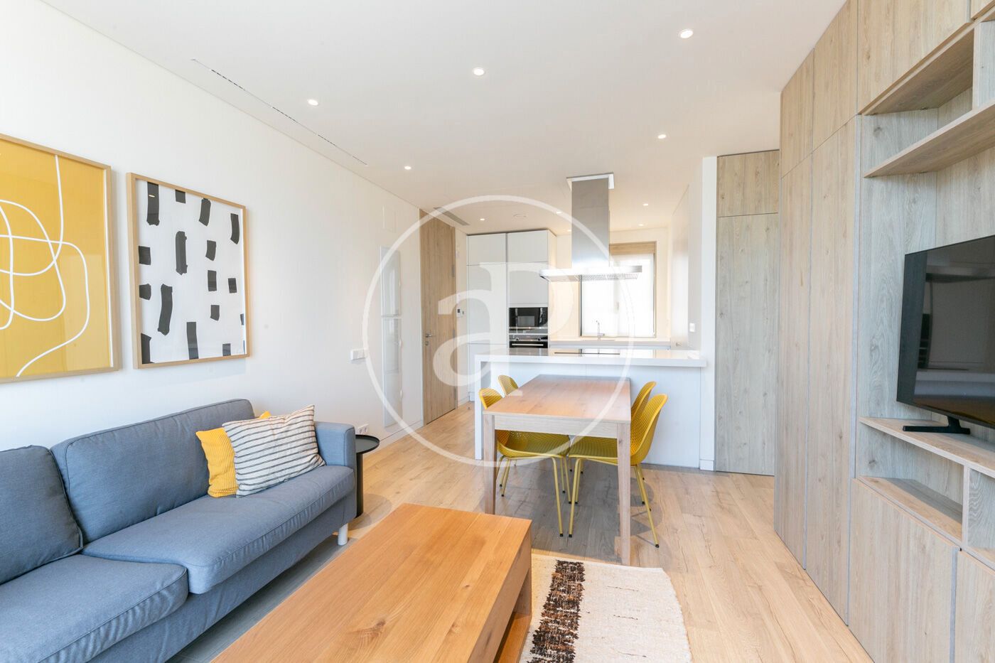 Sala d'estar de Pis de lloguer en  Barcelona Capital amb Aire condicionat, Calefacció i Terrassa