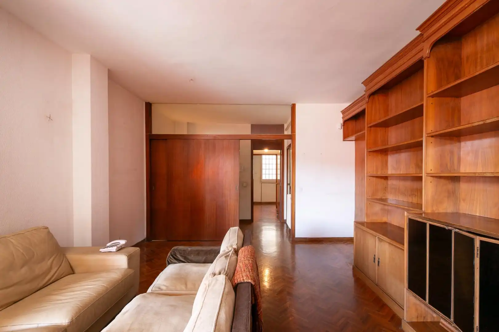Sala de estar de Piso en venta en Barcelona con Calefacción, Parquet y Terraza