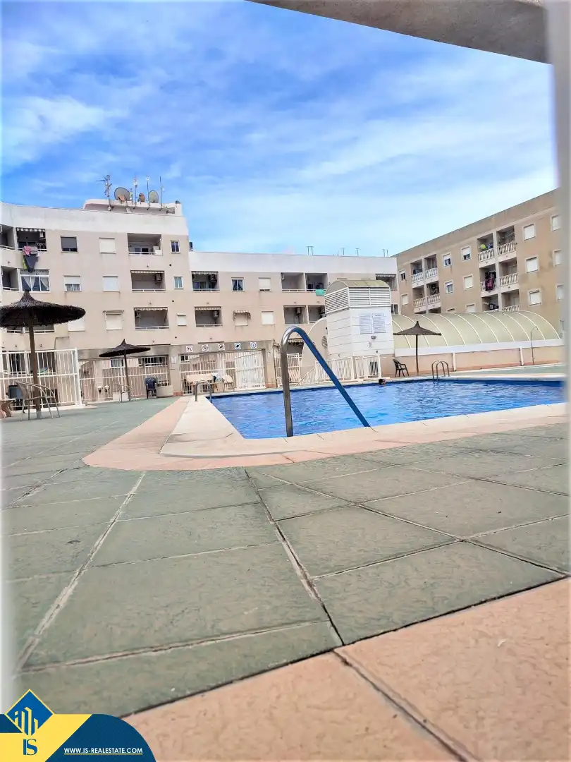 Piscina de Pis de lloguer en Torrevieja amb Aire condicionat, Moblat i Rentadora