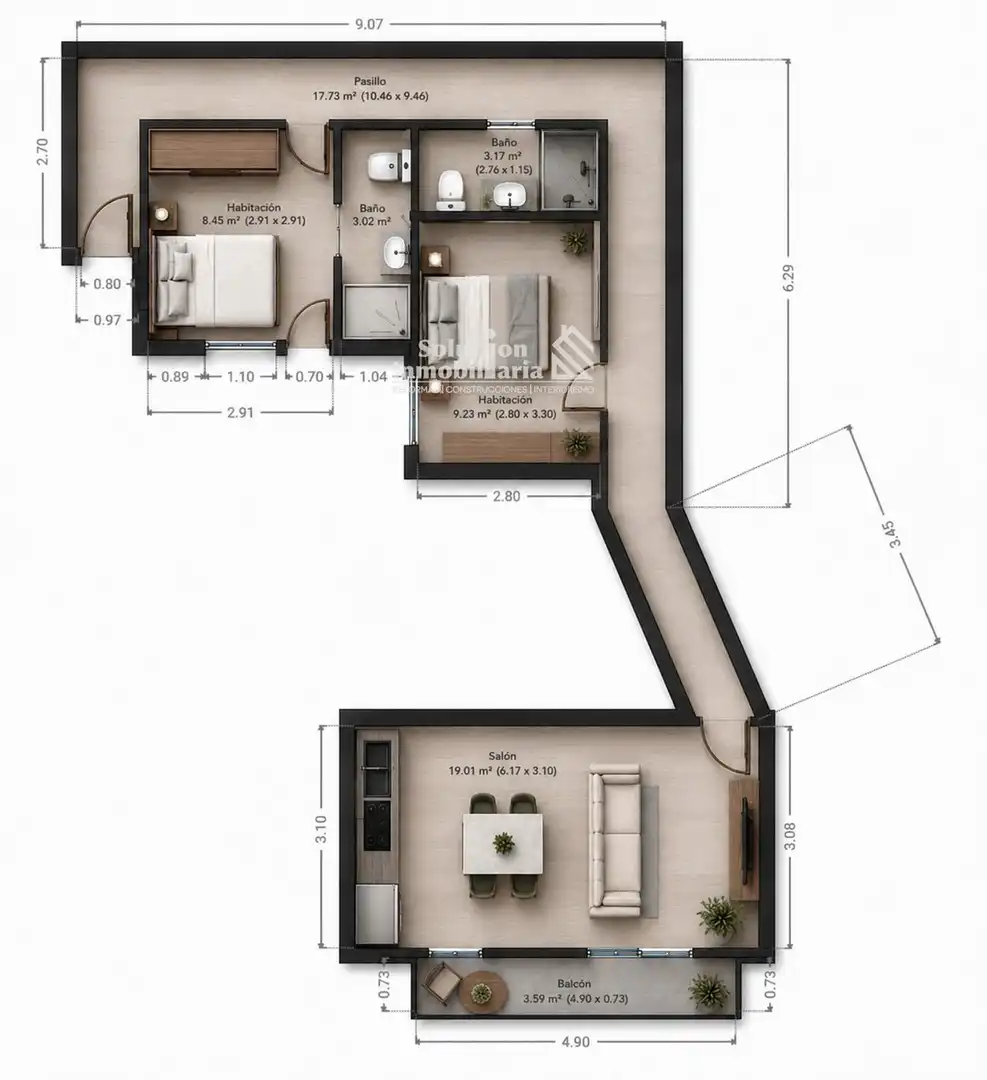 Wohnung zum Verkauf in Salamanca mit Heizung, Terrasse und Balkon