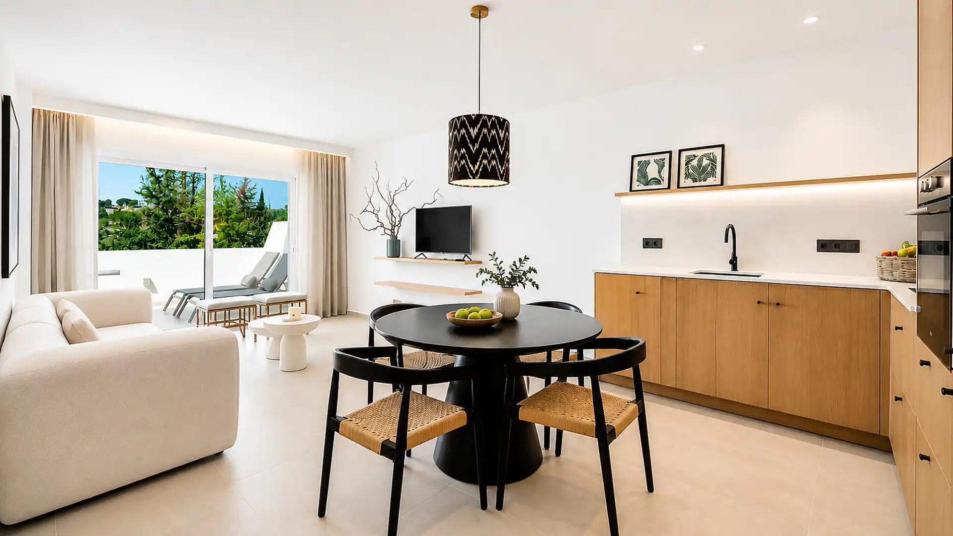 Sala d'estar de Àtic en venda en Marbella amb Aire condicionat, Terrassa i Piscina