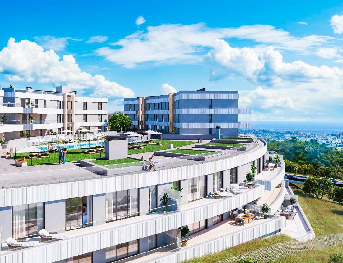 Vista exterior de Àtic en venda en Estepona amb Aire condicionat, Calefacció i Jardí privat