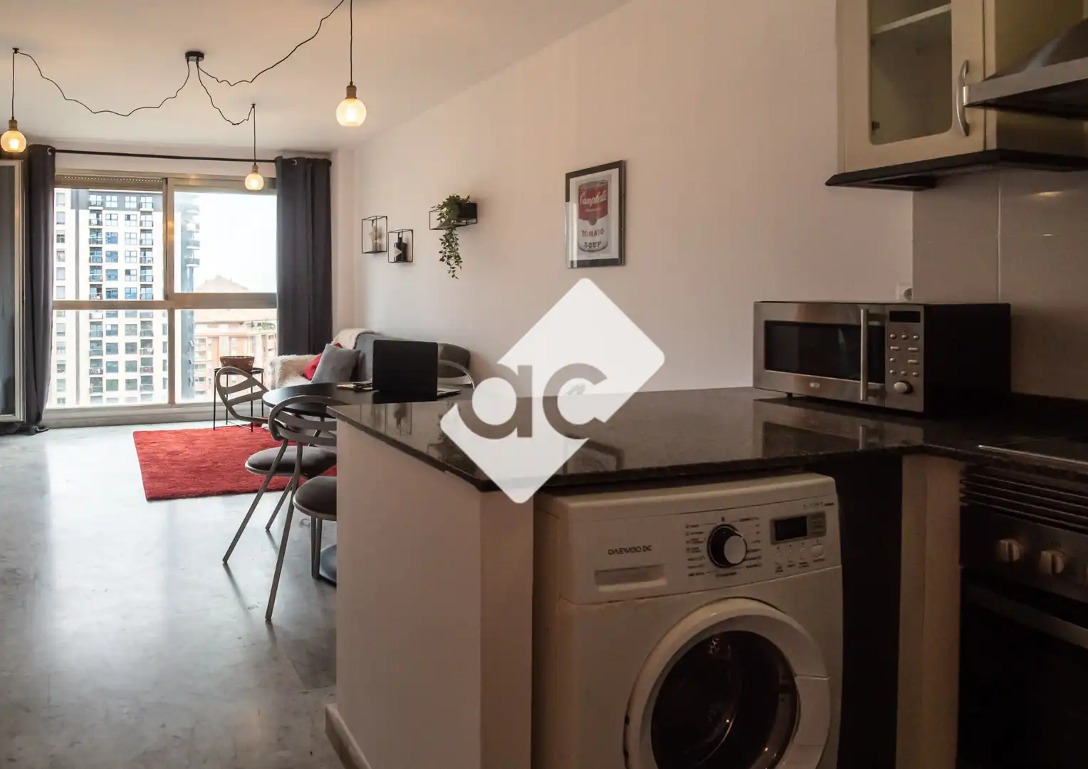 Cocina de Piso de alquiler en Valencia con Aire acondicionado, Calefacción y Terraza