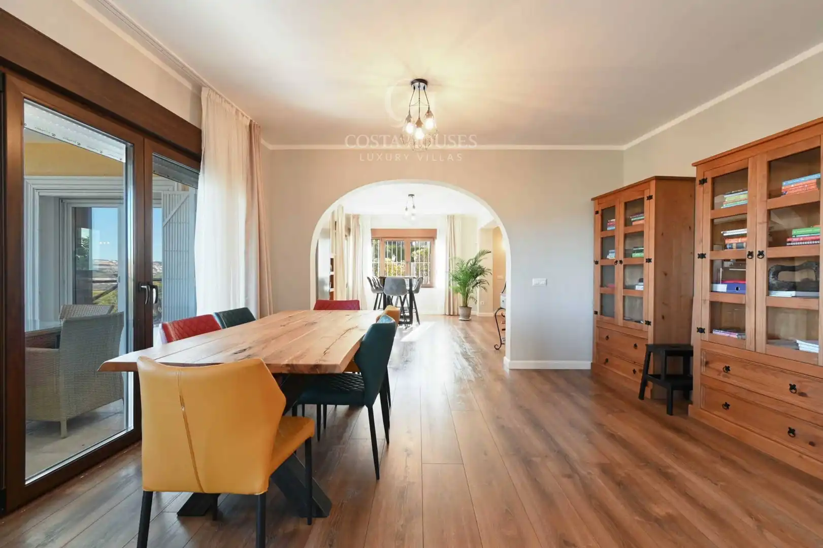 Dining room of Houses for sale in Jávea / Xàbia  with Air Conditioner, Private garden and Parquet flooring