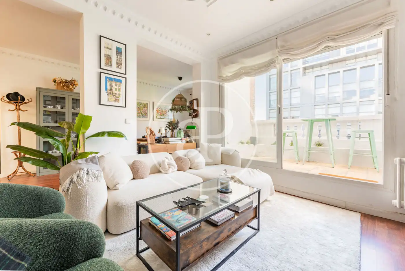 Wohnzimmer von Wohnung zur Miete in Madrid mit Klimaanlage, Heizung und Terrasse