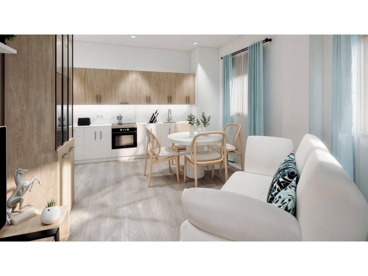 Kitchen of Apartment for sale in  Albacete Capital  with Heating