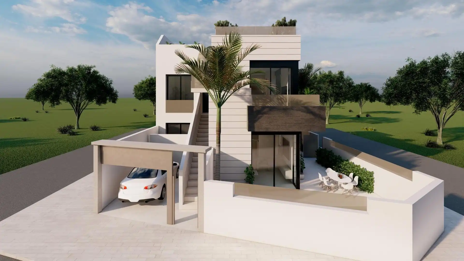 Vista exterior de Casa o chalet en venta en Pilar de la Horadada con Aire acondicionado, Jardín privado y Terraza