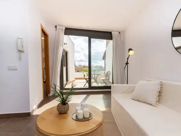Sala d'estar de Dúplex en venda en Terrassa amb Aire condicionat, Parquet i Terrassa