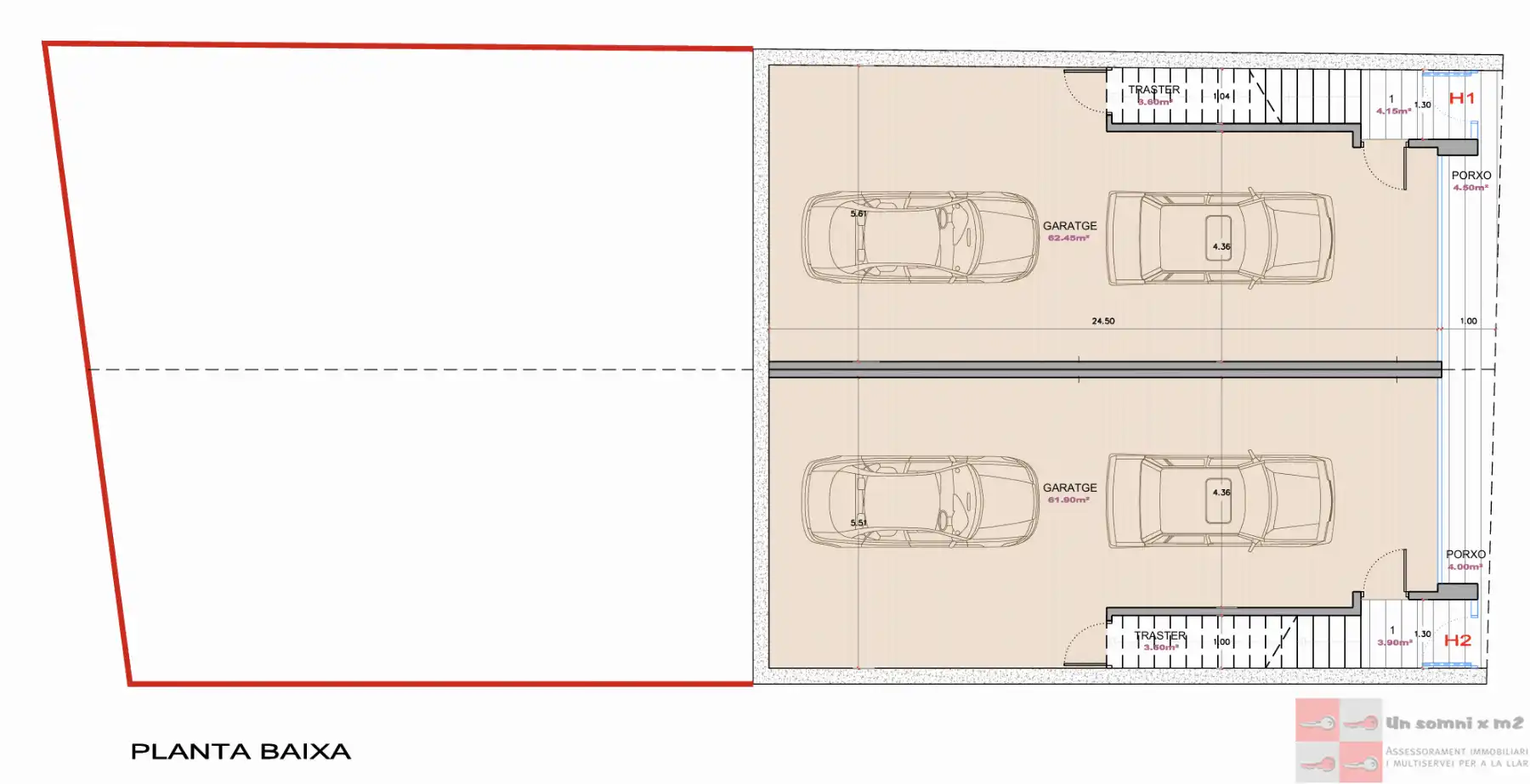 Parkplatz von Einfamilien-Reihenhaus zum Verkauf in Masquefa mit Heizung, Terrasse und Abstellraum