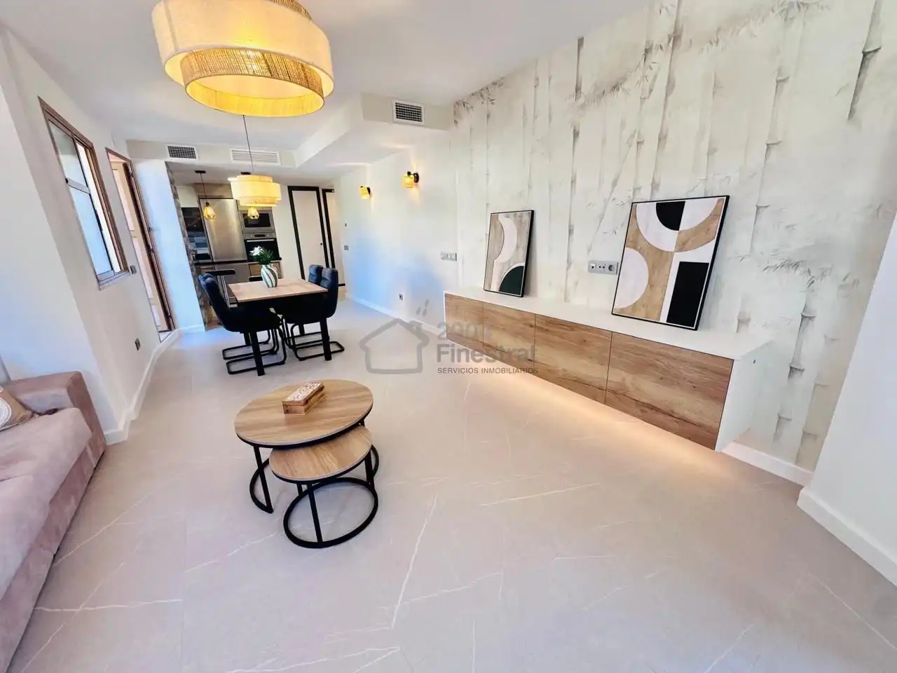 Sala de estar de Planta baja de alquiler en Callosa d'en Sarrià con Aire acondicionado, Terraza y Amueblado