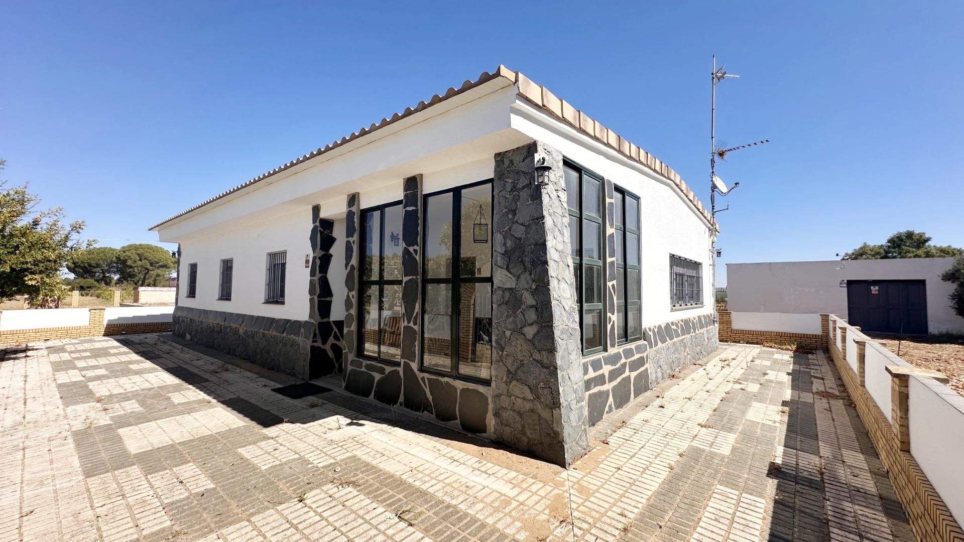Vista exterior de Finca rústica en venda en Gibraleón amb Jardí privat, Traster i Piscina
