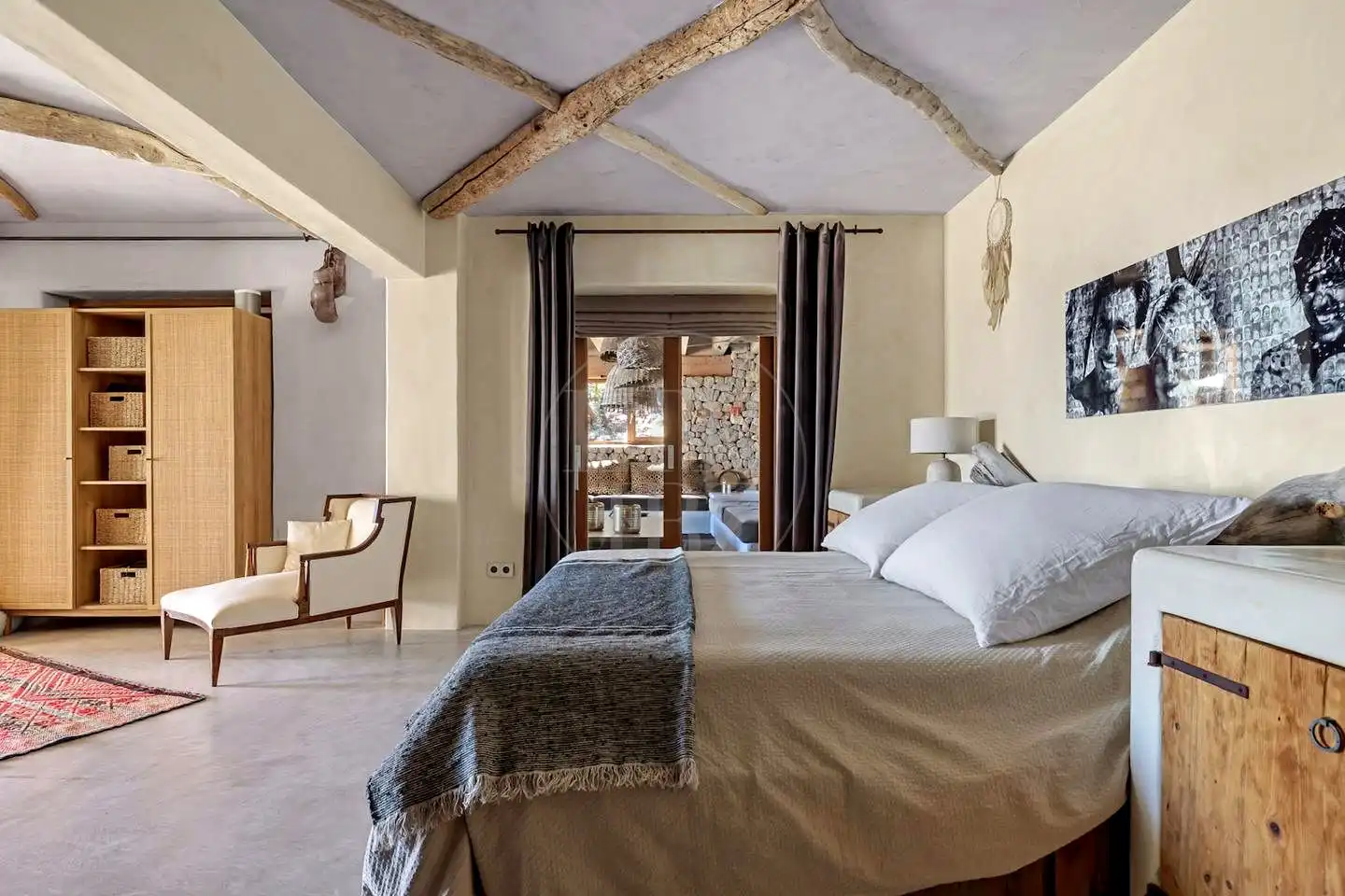 Schlafzimmer von Haus oder Chalet zur Miete in Sant Josep de sa Talaia mit Klimaanlage, Privatgarten und Schwimmbad