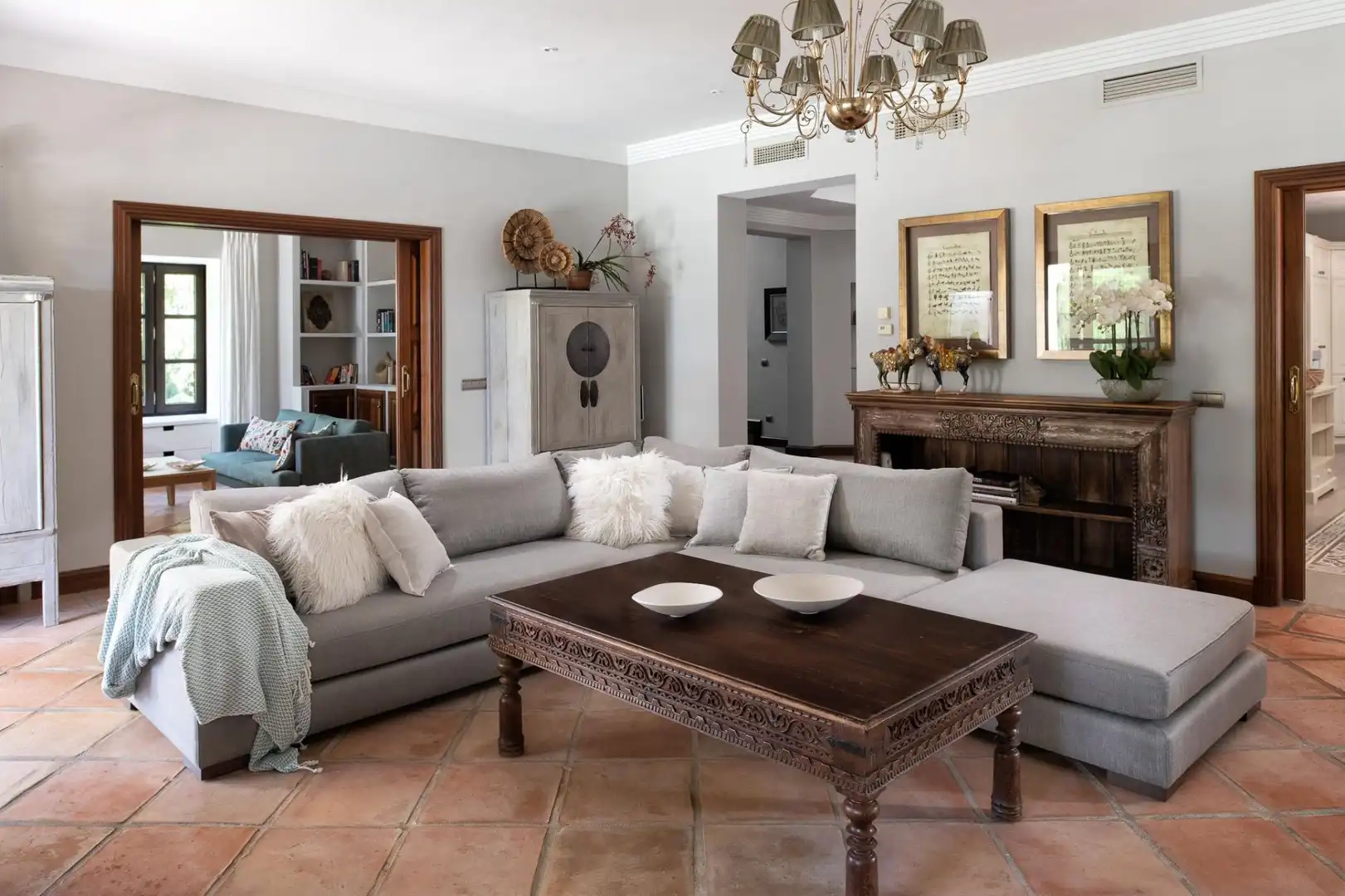 Living room of Houses for rent in Marbella  with Private garden, Terrace and Swimming Pool