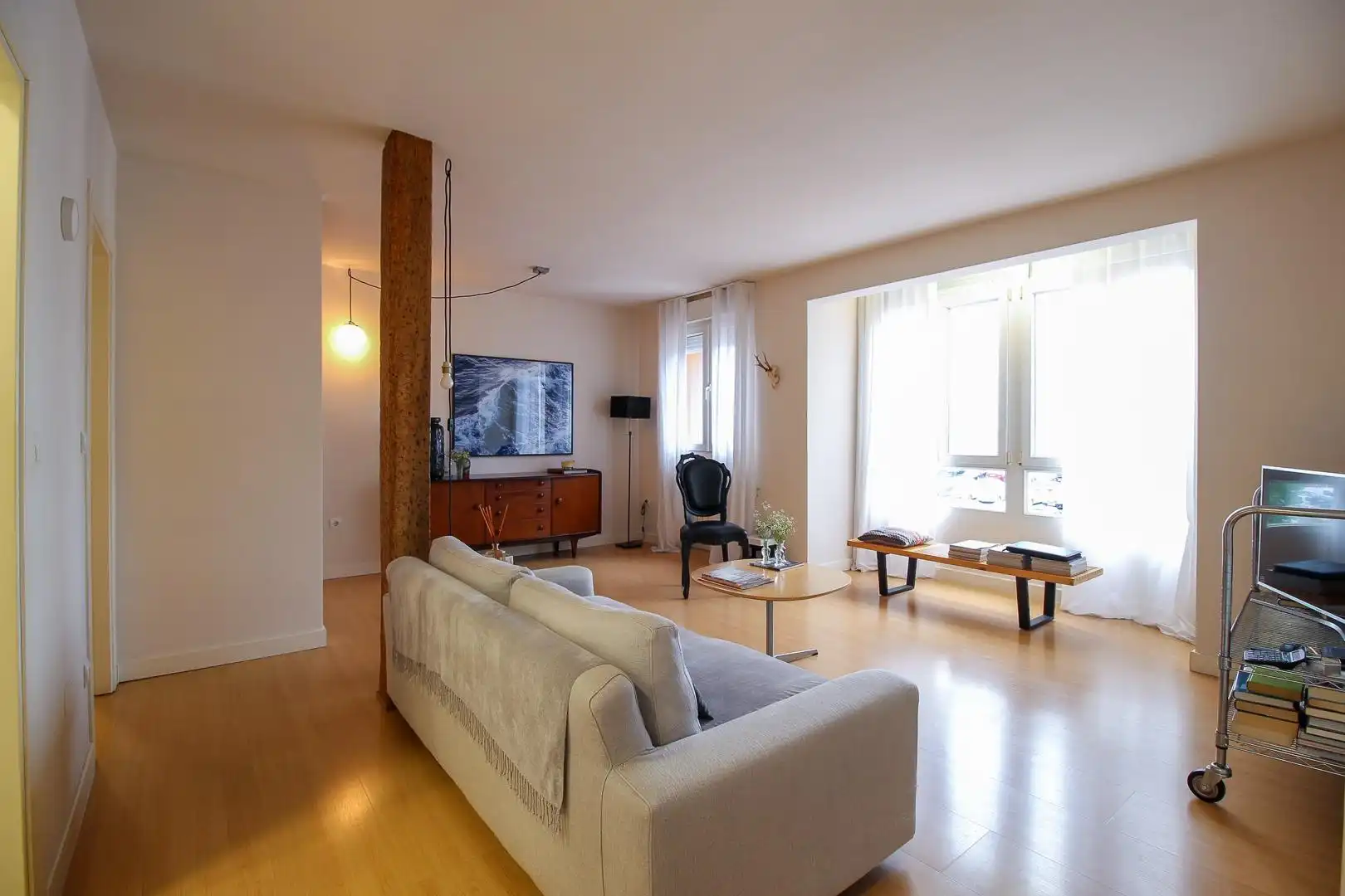 Sala de estar de Piso en venta en Santander con Calefacción, Parquet y Amueblado