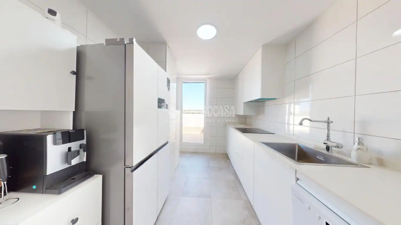 Küche von Wohnung zum Verkauf in Villanueva de la Torre mit Parkett, Terrasse und Möbliert