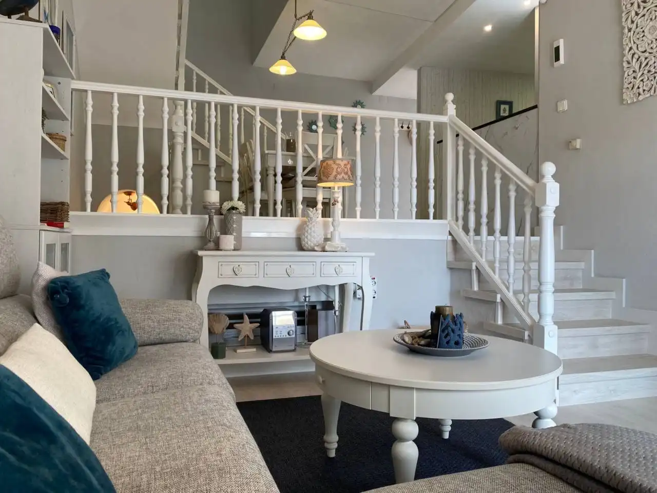 Sala de estar de Casa adosada en venta en Mont-roig del Camp con Aire acondicionado, Parquet y Terraza