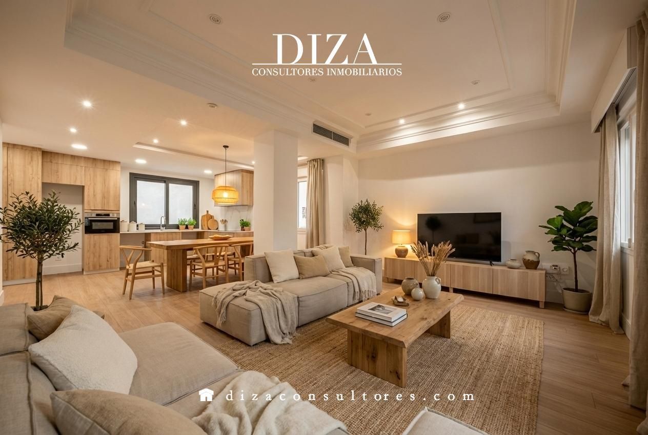 Living room of Flat for sale in  Madrid Capital  with Air Conditioner, Heating and Parquet flooring