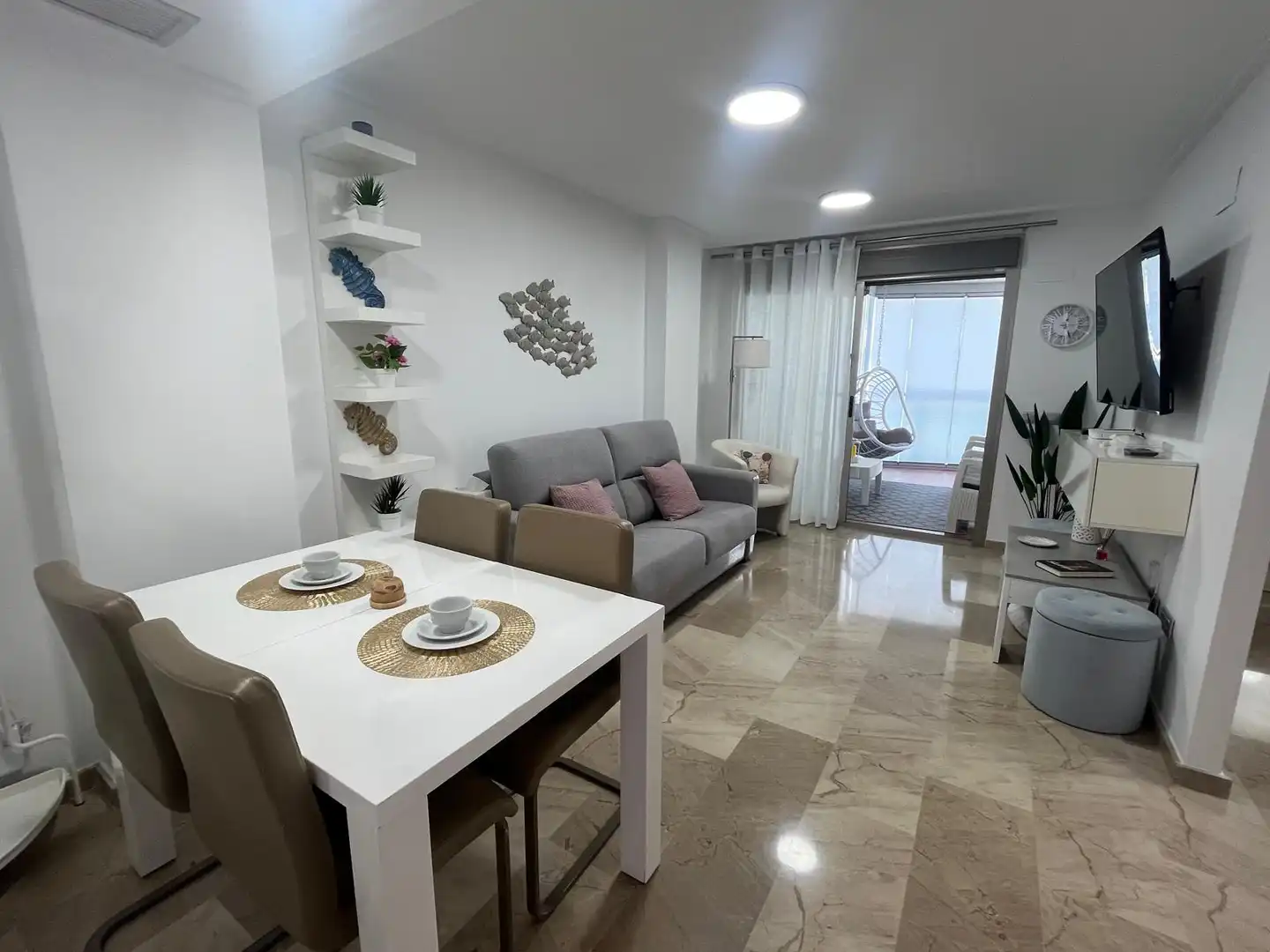 Wohnzimmer von Wohnungen zum Verkauf in Oropesa del Mar / Orpesa mit Klimaanlage, Terrasse und Abstellraum