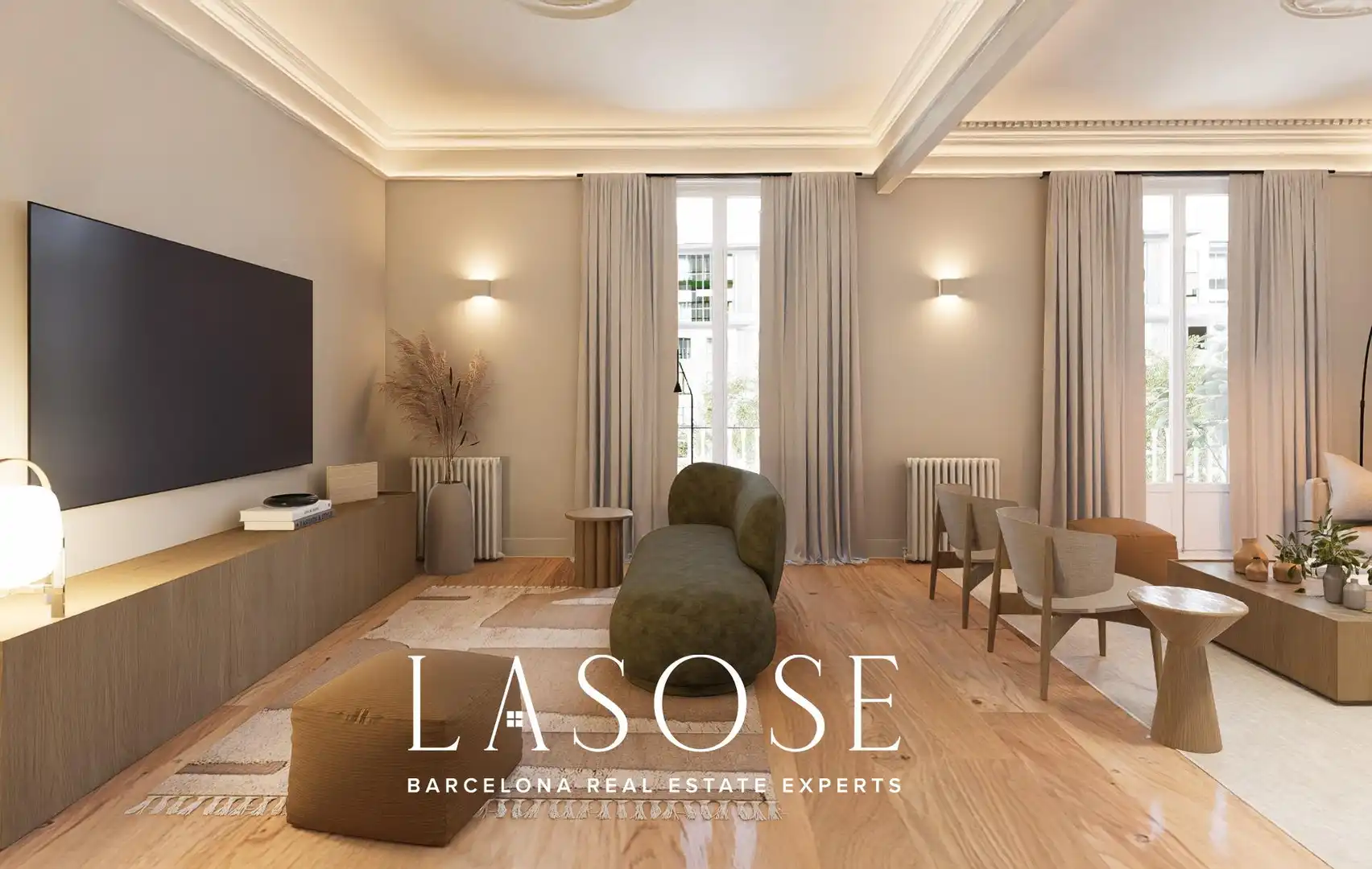 Sala de estar de Ático en venta en Barcelona con Aire acondicionado, Terraza y Balcón