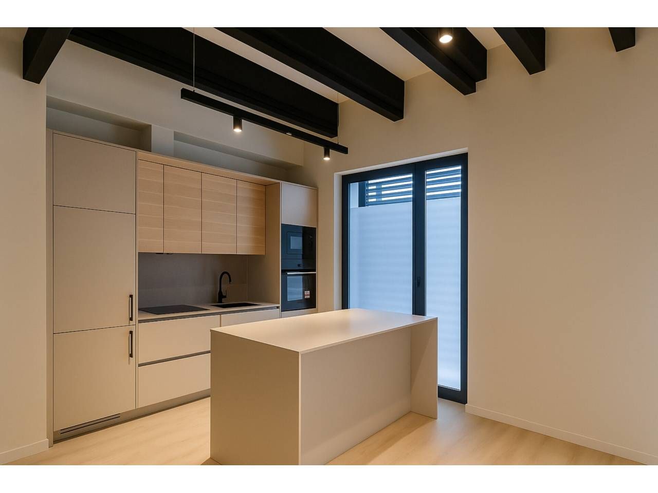 Kitchen of Flat for sale in Badalona  with Air Conditioner and Parquet flooring