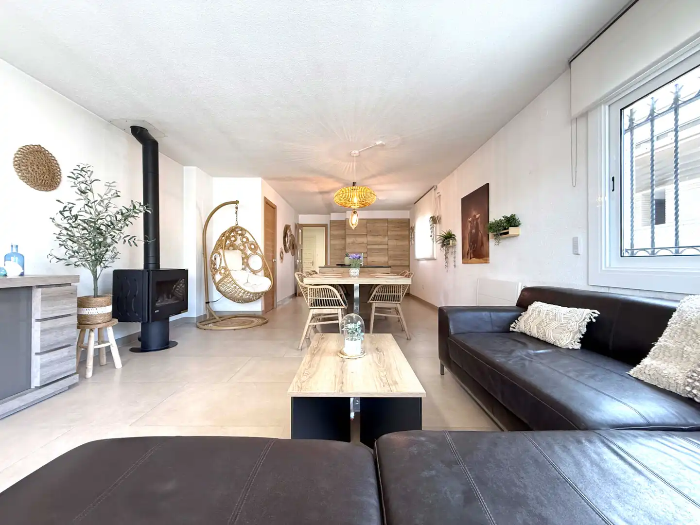 Wohnzimmer von Einfamilien-Reihenhaus zum Verkauf in Cambrils mit Klimaanlage, Heizung und Terrasse
