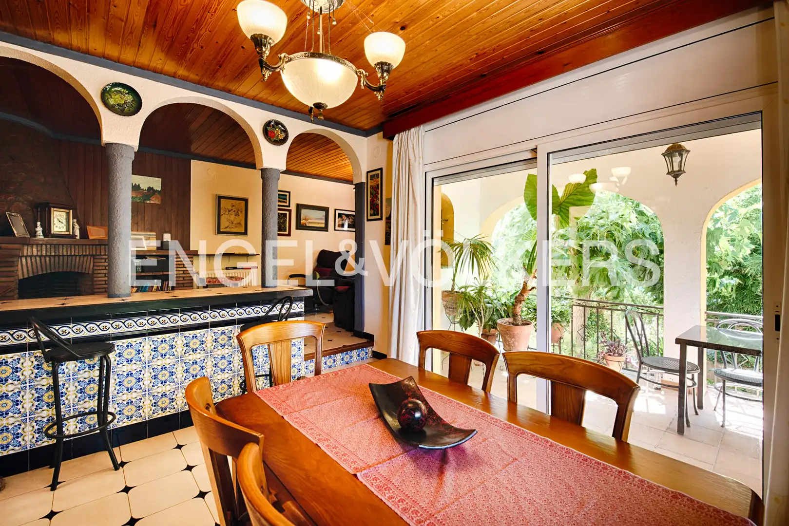 Dining room of Detached homes for sale in Fortià  with Air Conditioner, Terrace and Swimming Pool