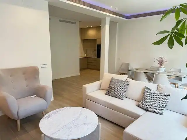 Sala de estar de Piso de alquiler en Madrid con Aire acondicionado, Amueblado y Balcón