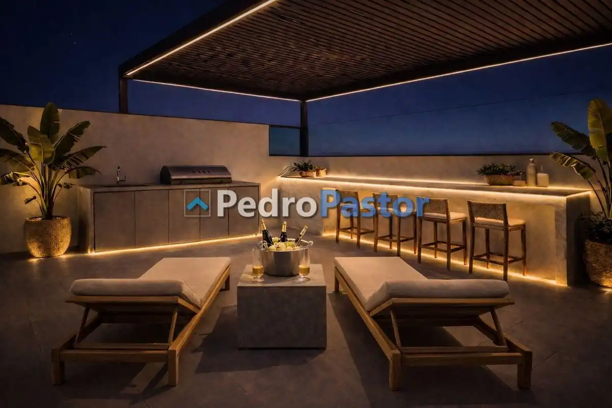 Terrasse von Dachboden zum Verkauf in Dénia mit Klimaanlage, Heizung und Privatgarten