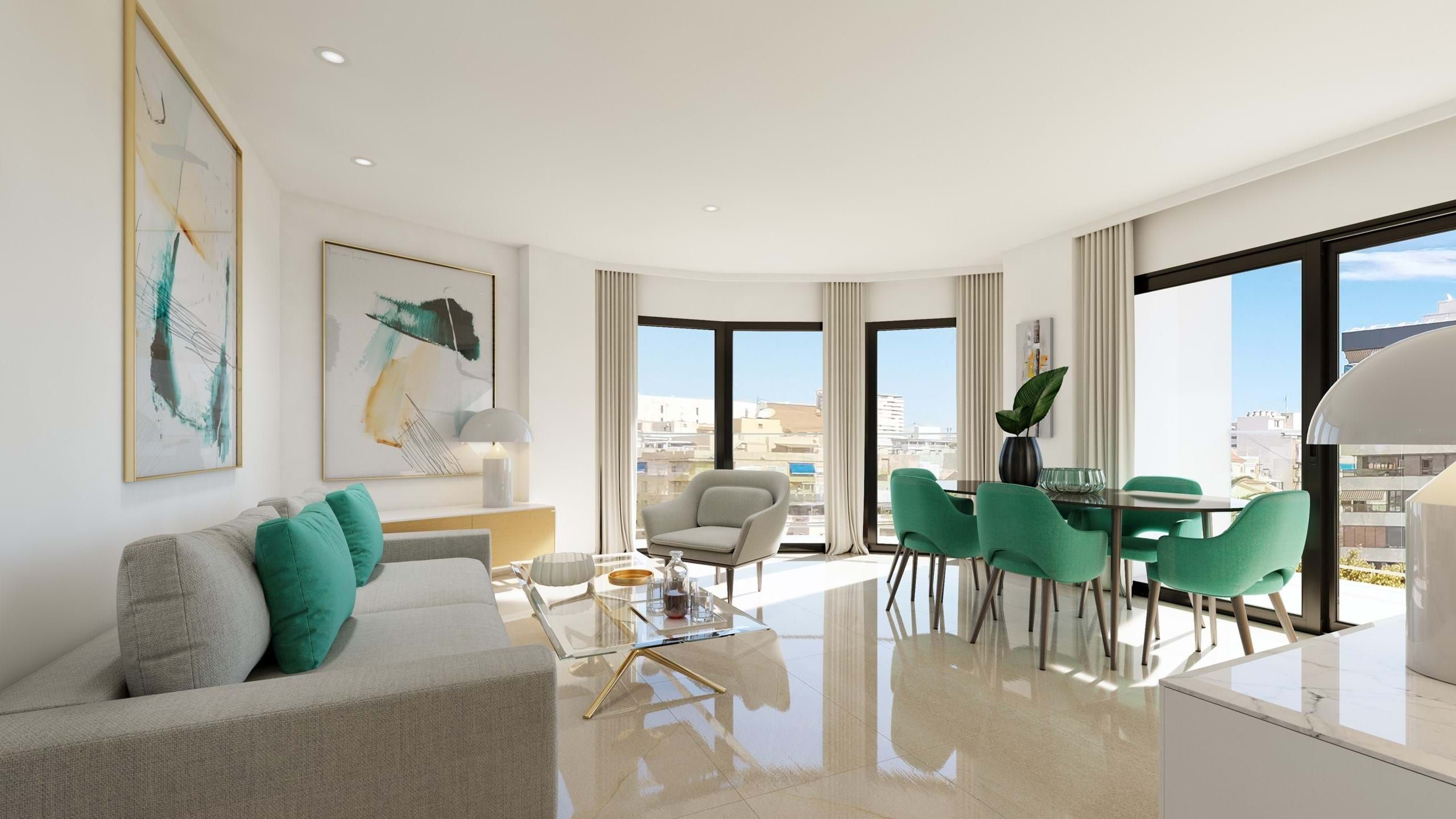 Living room of Flat for sale in Alicante / Alacant  with Terrace and Swimming Pool