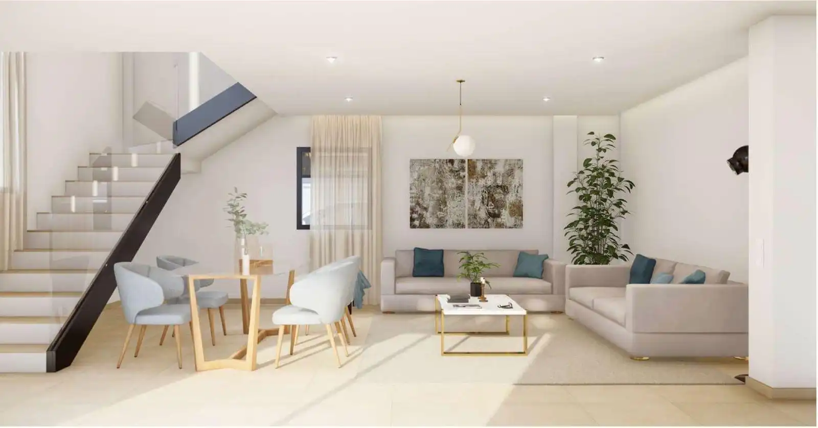 Sala de estar de Casa o chalet en venta en Sant Joan d'Alacant con Jardín privado, Terraza y Piscina