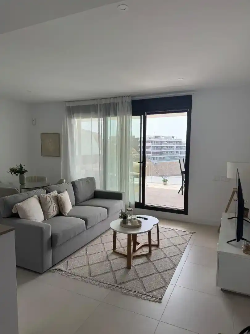 Living room of Flat for rent in Rincón de la Victoria  with Air Conditioner, Swimming Pool and Balcony