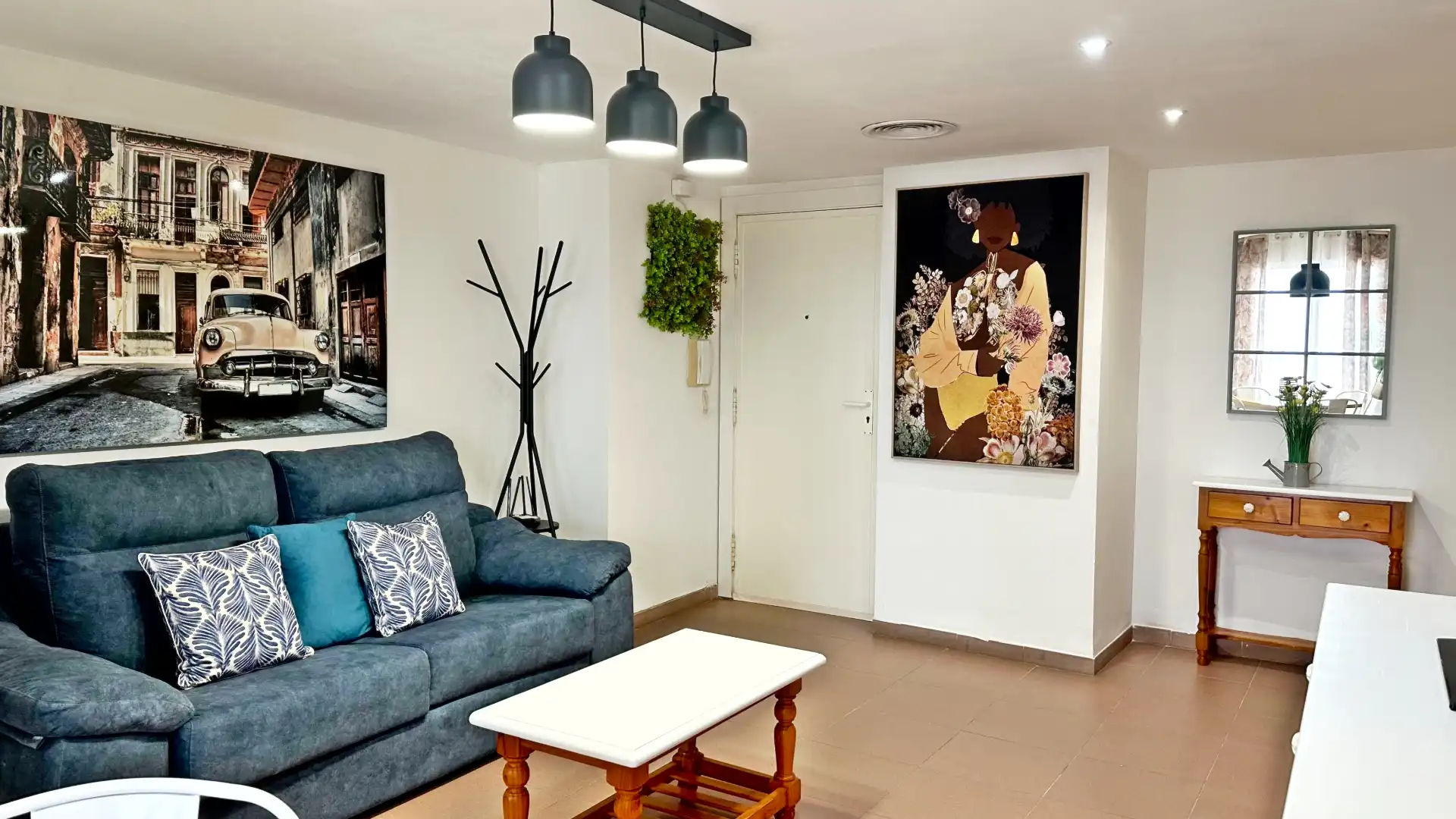 Sala d'estar de Apartament de lloguer en Gandia amb Aire condicionat, Calefacció i Parquet