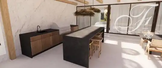 Cocina de Casa o chalet de alquiler en Sant Antoni de Portmany con Aire acondicionado, Jardín privado y Terraza