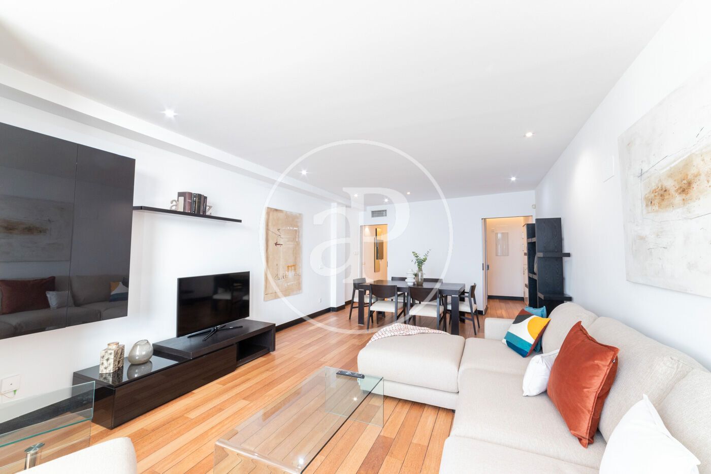 Living room of Flat to rent in  Madrid Capital  with Air Conditioner, Heating and Furnished