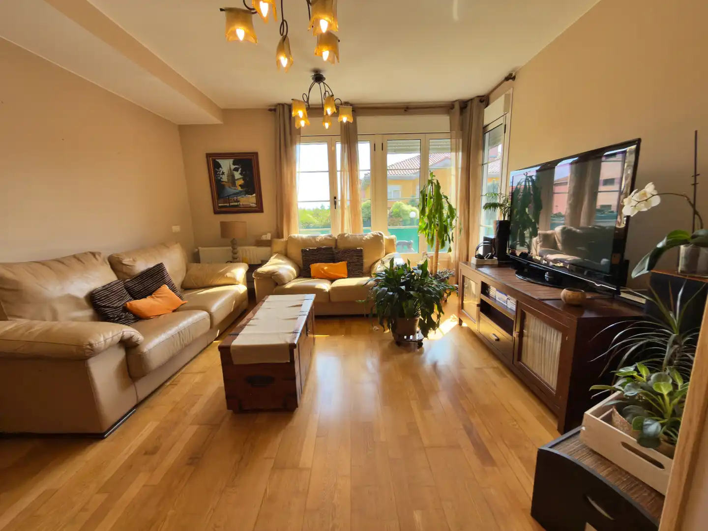 Living room of Detached homes for sale in Llanera  with Heating, Parquet flooring and Terrace