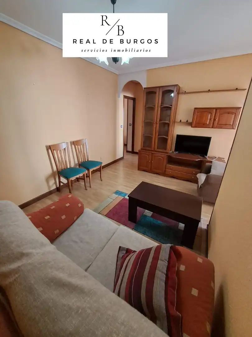 Sala d'estar de Pis de lloguer en Valladolid amb Calefacció, Parquet i Terrassa