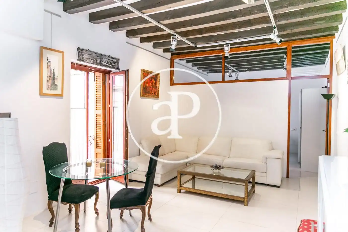 Sala de estar de Piso de alquiler en  Palma de Mallorca con Aire acondicionado, Calefacción y Amueblado