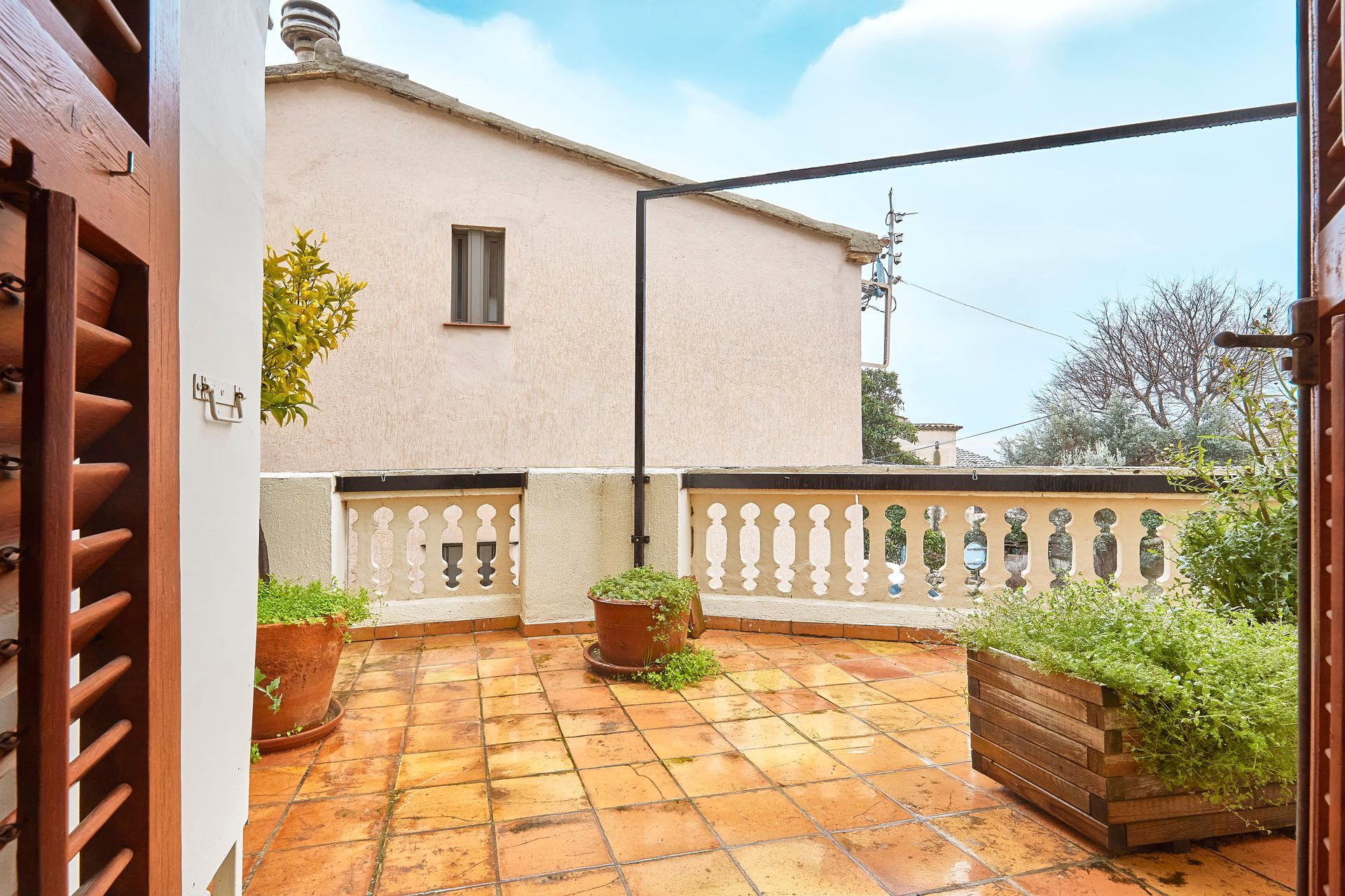 Terrasse von Einfamilien-Reihenhaus zum Verkauf in L'Ametlla del Vallès mit Heizung, Parkett und Terrasse