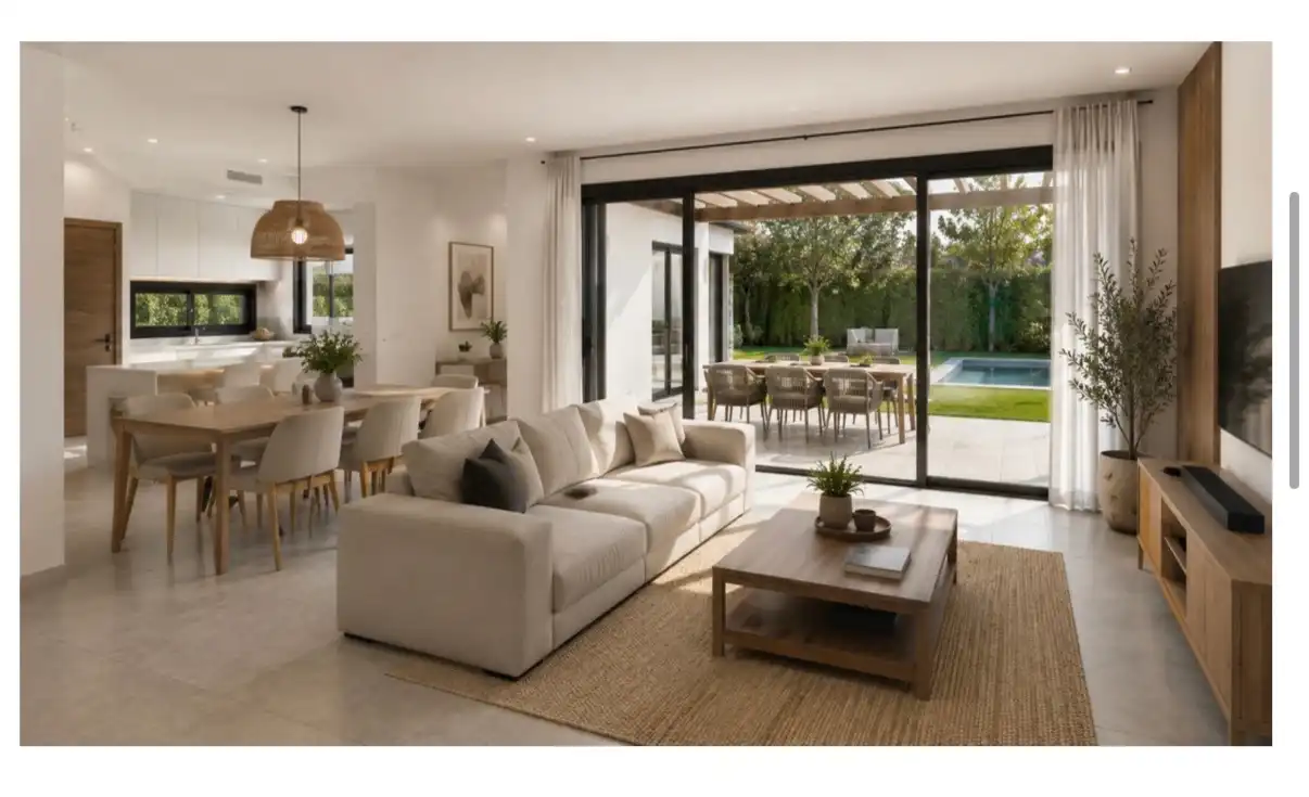 Sala de estar de Casa o chalet en venta en Palau-solità i Plegamans con Aire acondicionado, Calefacción y Jardín privado