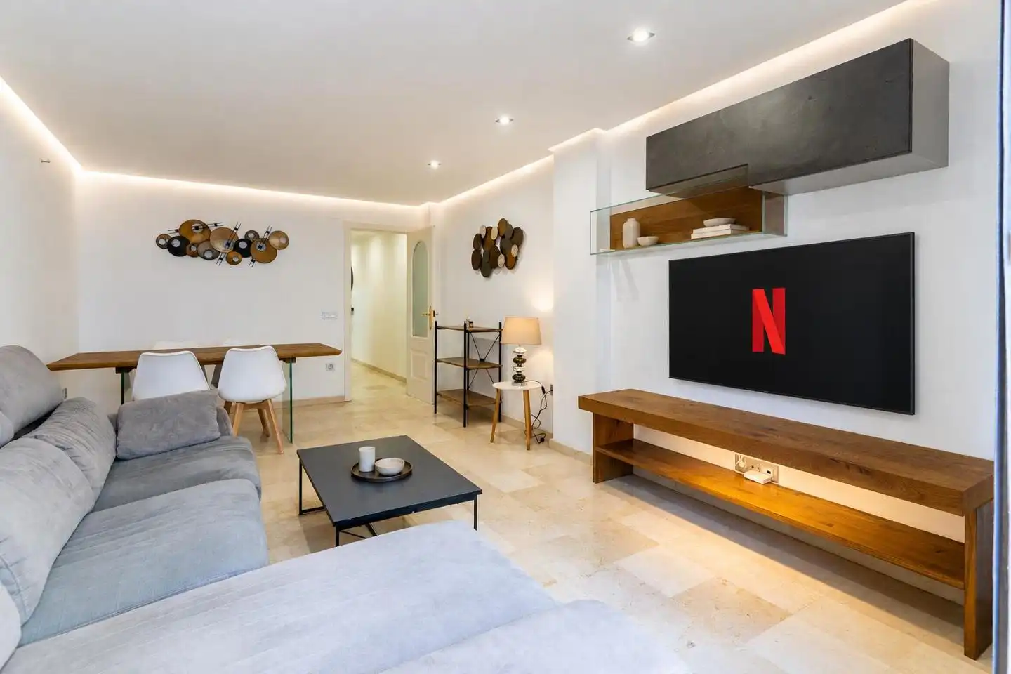 Wohnzimmer von Maisonette zum Verkauf in Santa Pola mit Klimaanlage, Terrasse und Möbliert