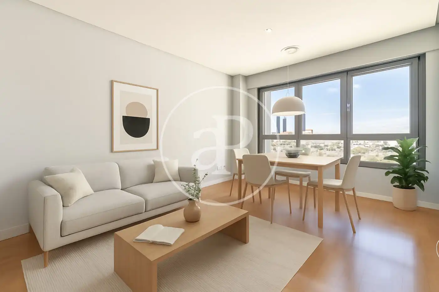 Living room of Flat for rent in Madrid  with Air Conditioner, Heating and Private garden