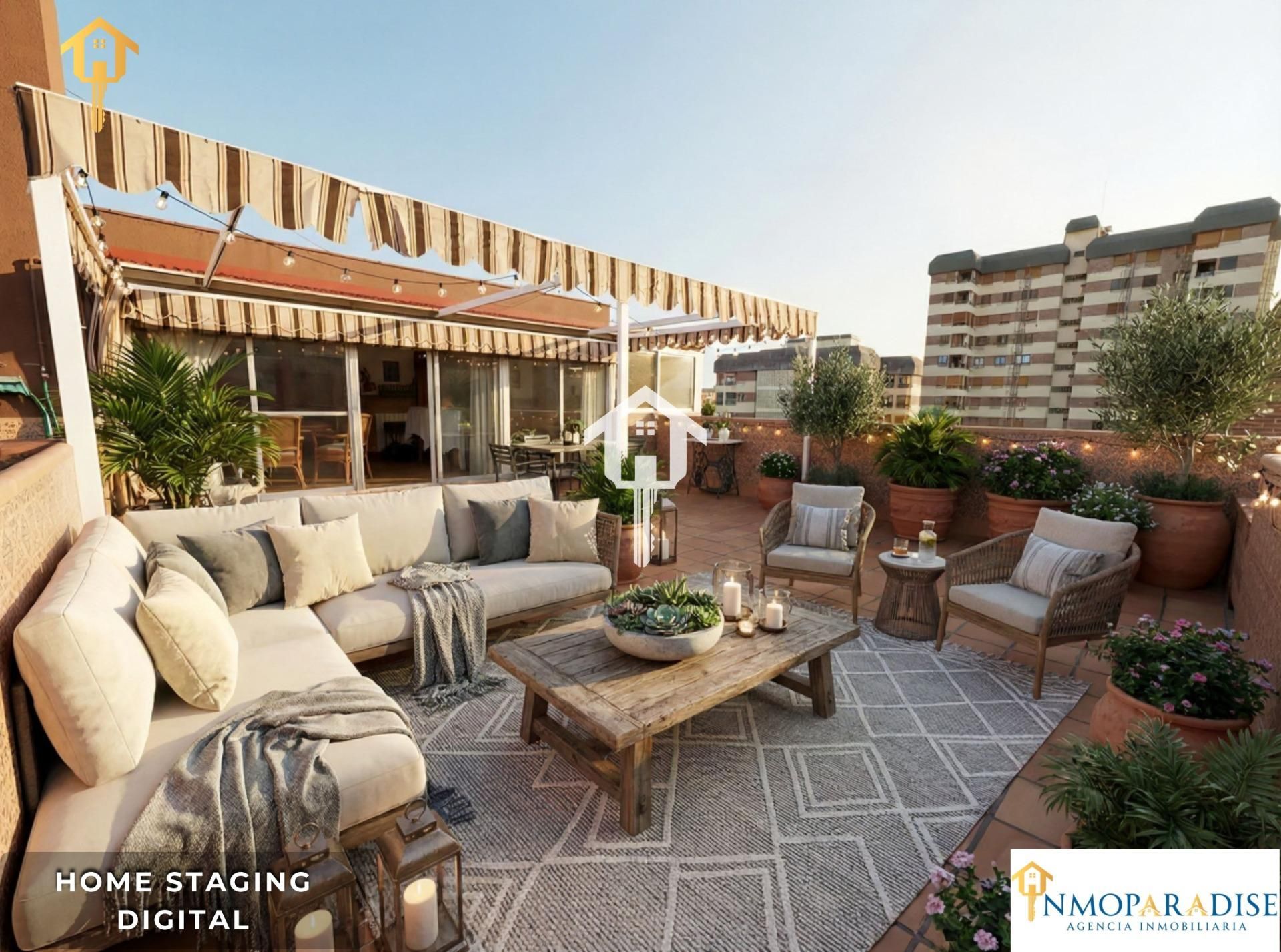 Terrace of Attic for sale in Alicante / Alacant  with Air Conditioner, Private garden and Parquet flooring