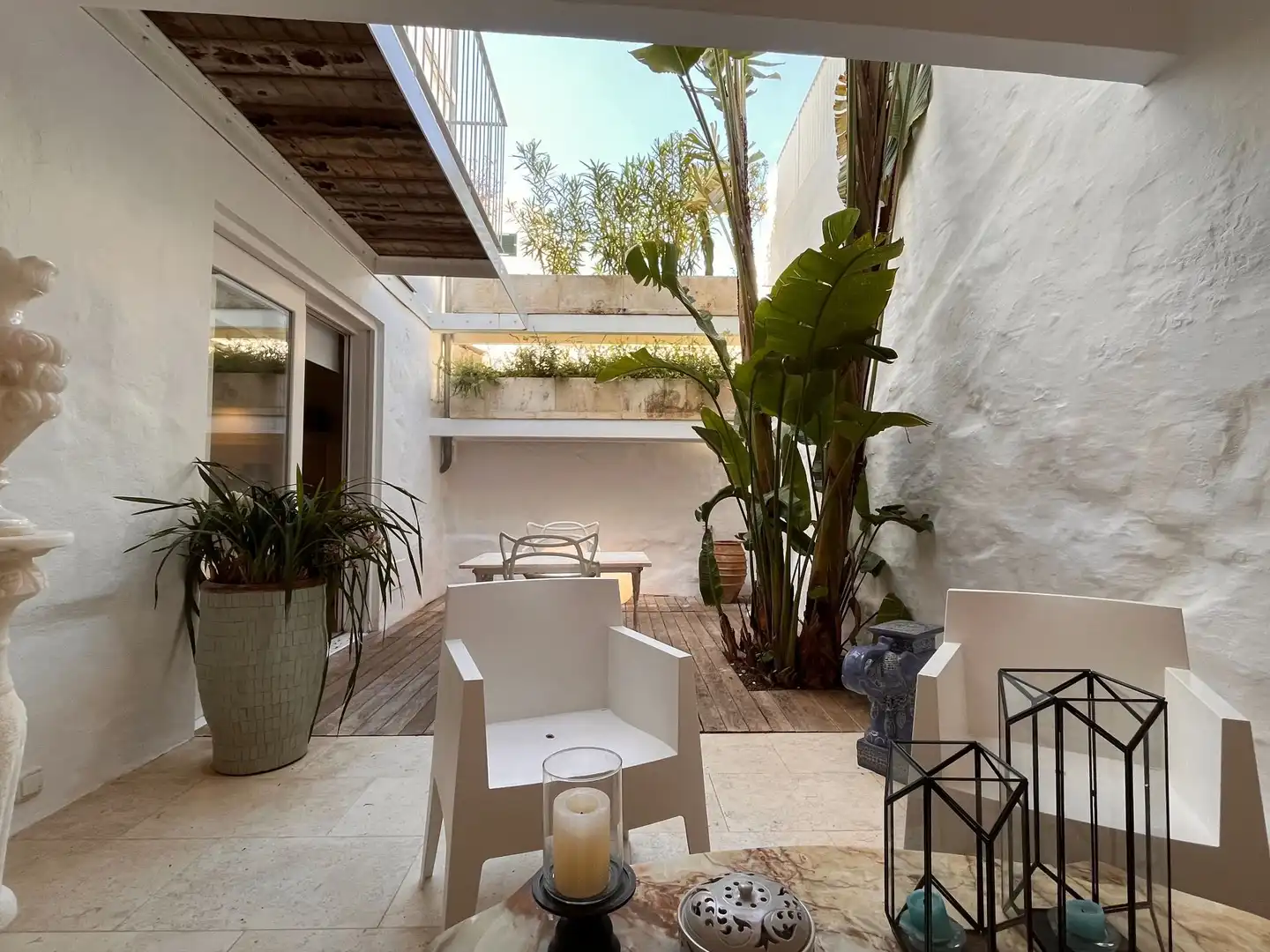 Terrasse von Country house zum Verkauf in Es Migjorn Gran mit Klimaanlage, Heizung und Privatgarten