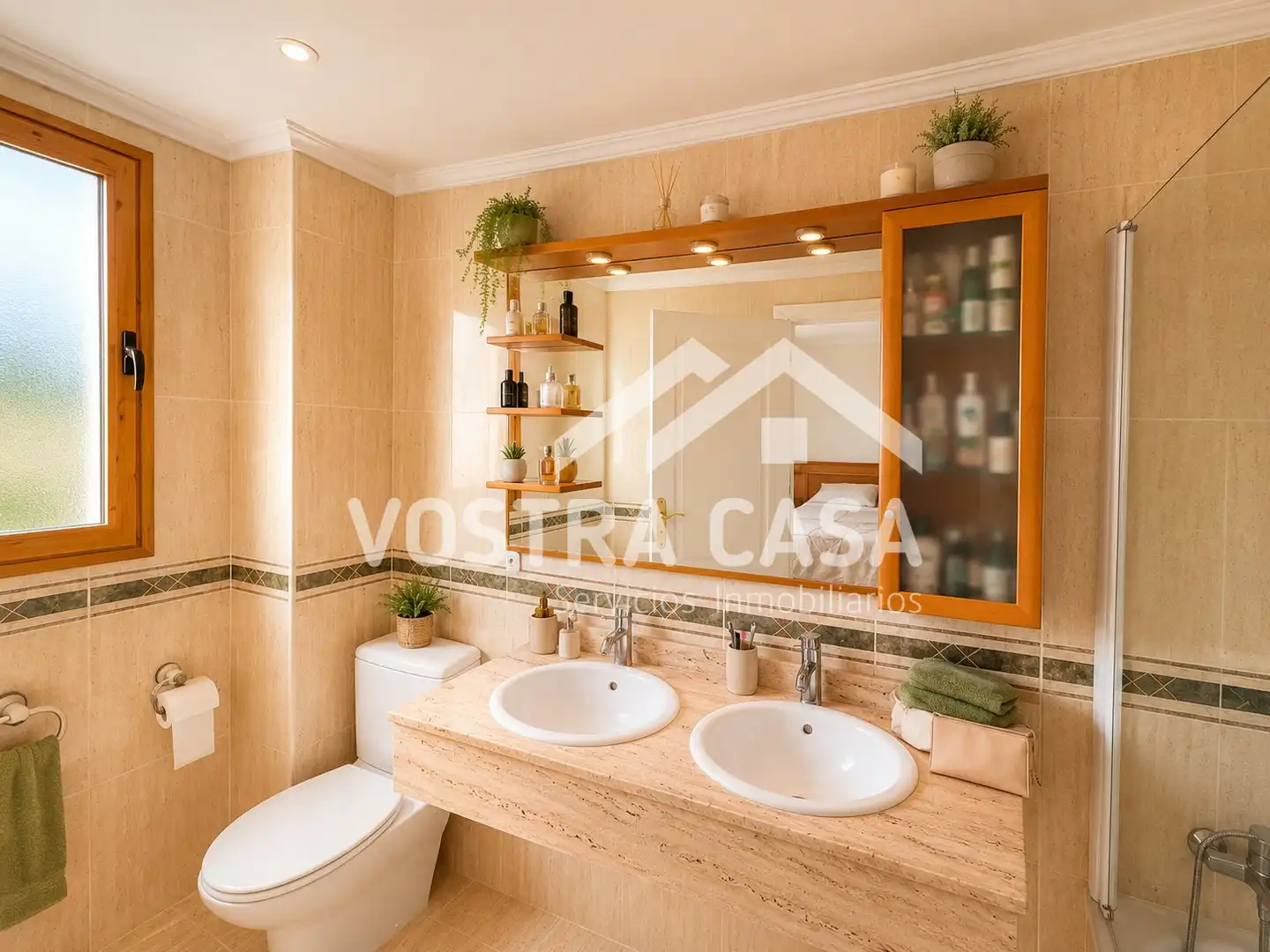 Badezimmer von Haus oder Chalet zur Miete in Chiva mit Klimaanlage, Schwimmbad und Möbliert